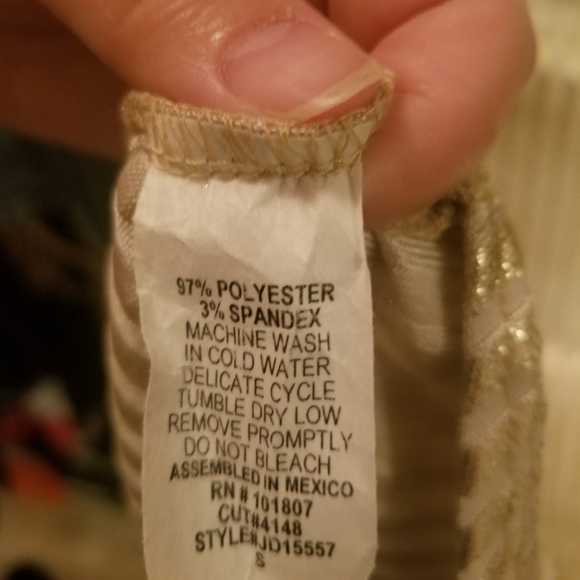 NWT Ivory and Gold Mini Dress - Picture 6 of 6